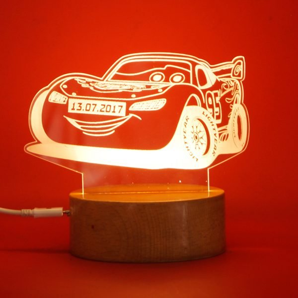 3D Illusion Cars Movie Night Table Lamp Zuaad