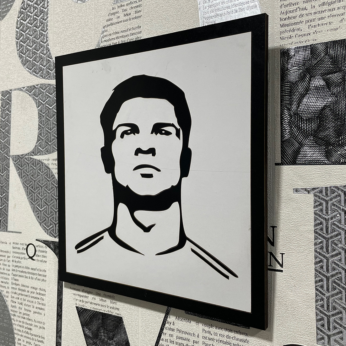 Ronaldo Signature Celebration Siuuuuu Line Art White minimal