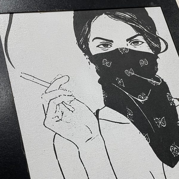 French Woman Smoking / Line Drawing / Minimal Art / Digital Print - Etsy